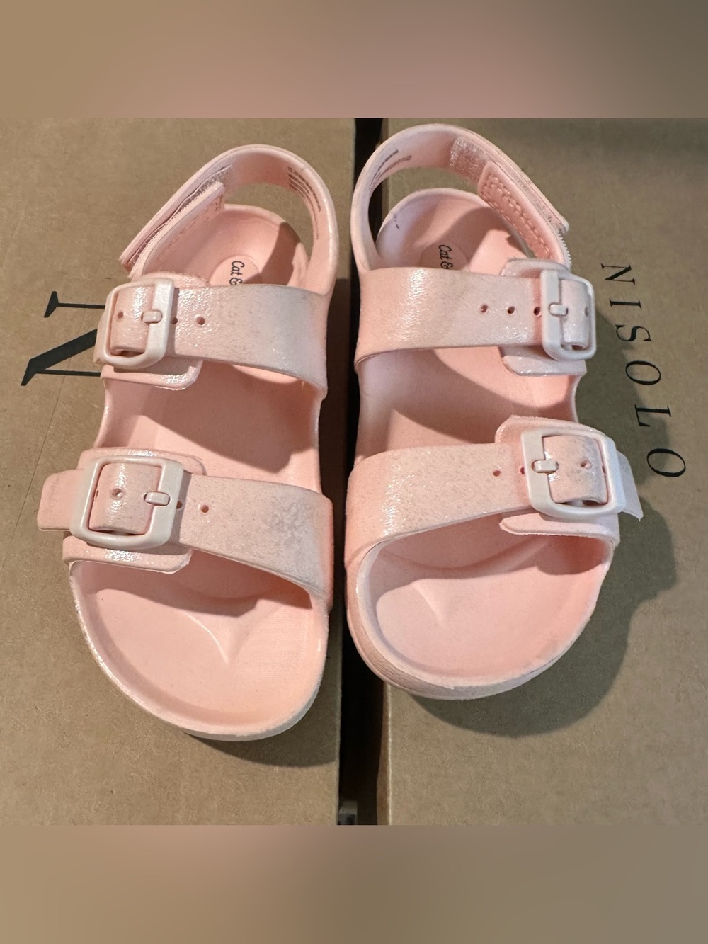 Cat & Jack Light Pink Double-Buckle Kids' Sandals